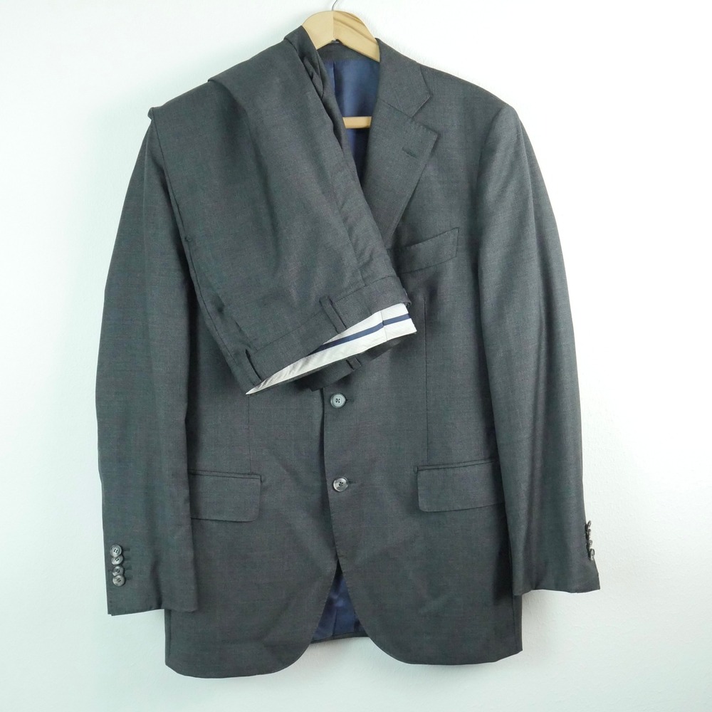 Suit Supply Lazio Suit 40R Slim Vitale Barberis Canonico Grey 34x28 Pants FLAW